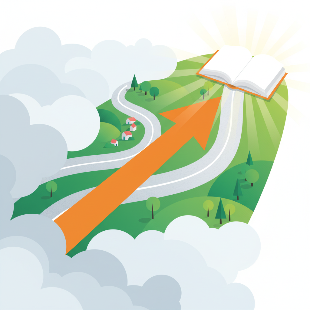 Ilustración de un mapa de ruta